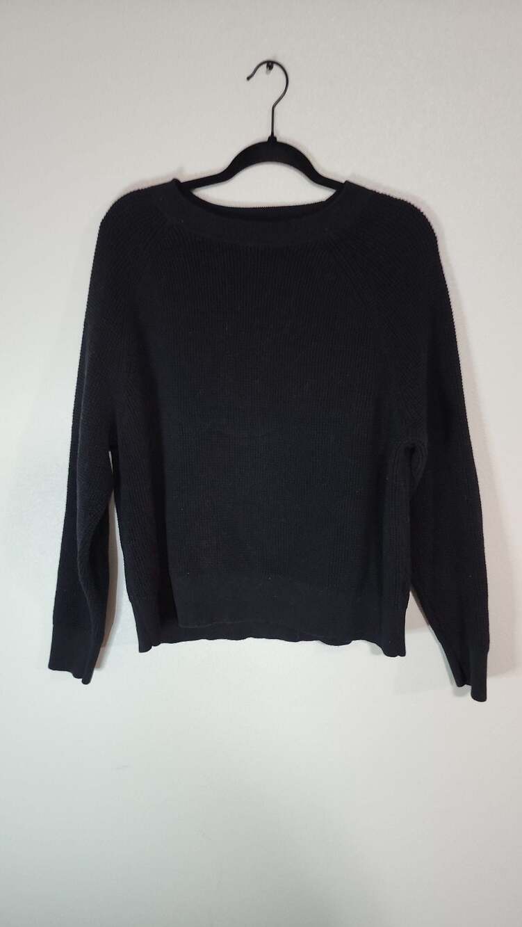 Treasure & Bond Black Ribbed Knit Crewneck Sweater Size 1X